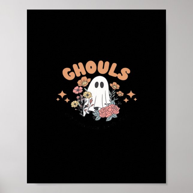 Affiche Ghouls veut juste s'amuser Halloween Art Sloth Des (Devant)