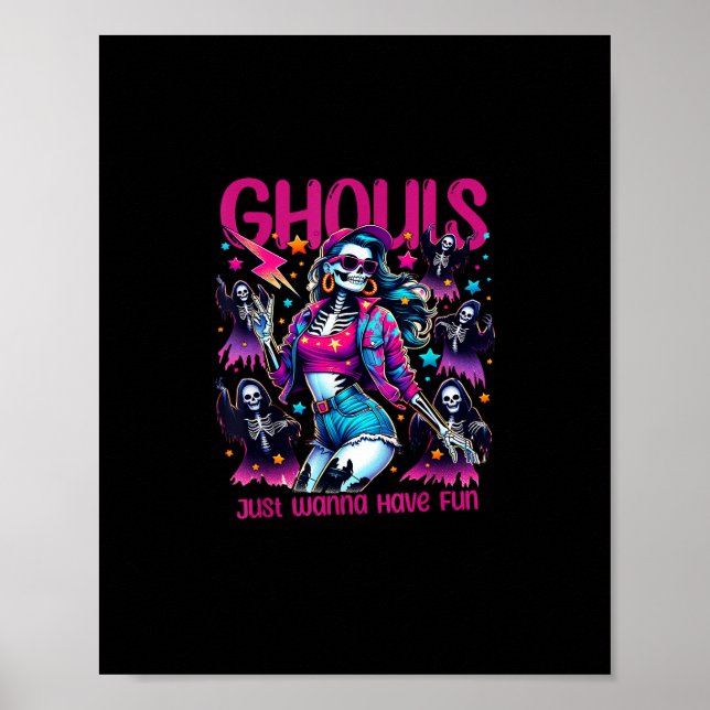 Affiche Ghouls veut juste s'amuser Halloween femmes filles (Devant)