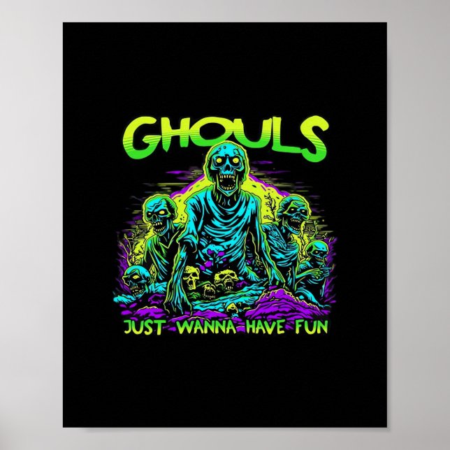 Affiche Ghouls veut juste s'amuser - Halloween Sloth Desig (Devant)