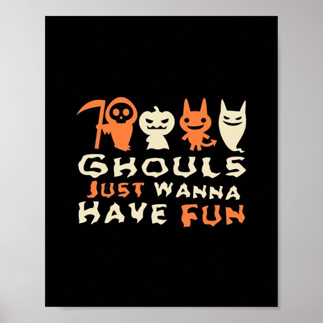 Affiche Ghouls veut juste s'amuser Sloth Halloween (Devant)