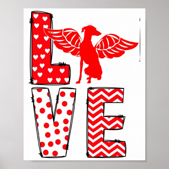 Affiche Ghound Valentines Day Love Valentine Cute Heart  (Devant)