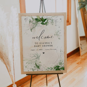Affiche GIANNA Etherial Greenery Baby Shower Bienvenue