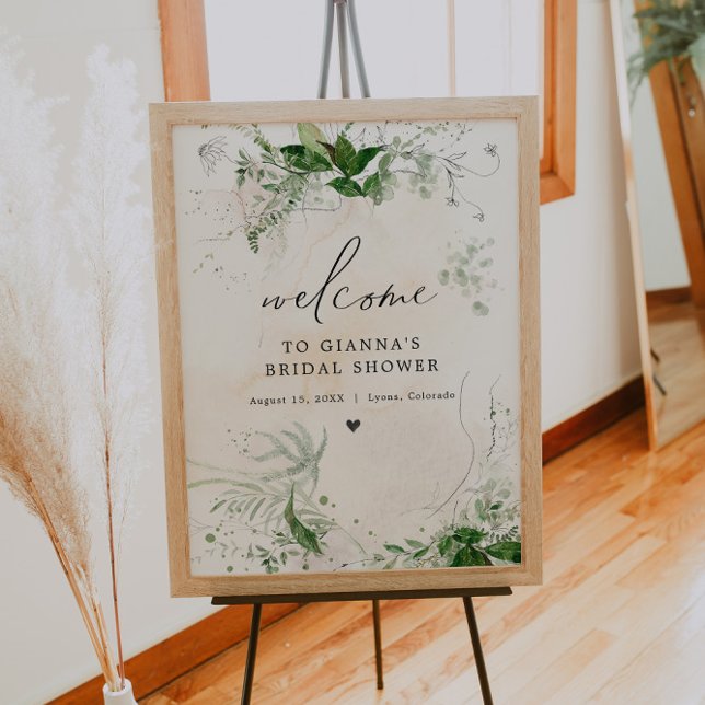 Affiche GIANNA Etherial Greenery Réception de Mariage Bien (Créateur téléchargé)