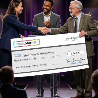 Affiche Giant Promotional Check with Business Logo |