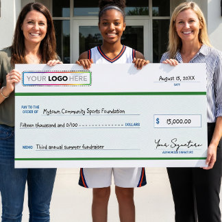 Affiche Giant Promotional Check with Business Logo |