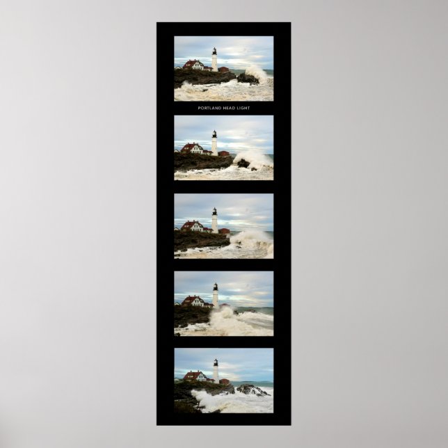 Affiche Giant Waves Photo Collage Portland Head Lighthouse (Devant)