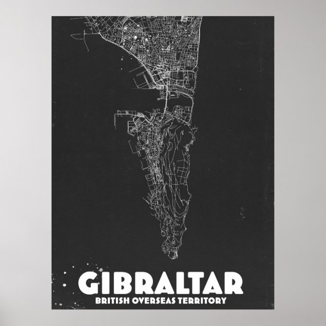 Affiche Gibraltar Vintage Map (Devant)