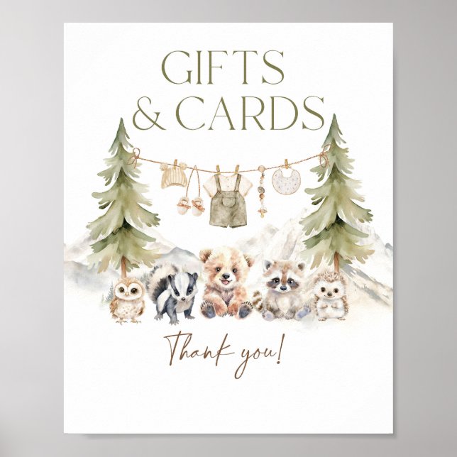 Affiche Gift and Card Woodland Adventure Boy Baby Shower (Devant)