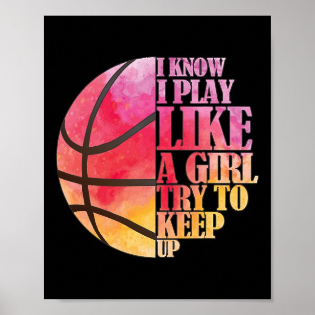 Affiche Gift de basket-ball pour filles - Jouer comme une  (Devant)