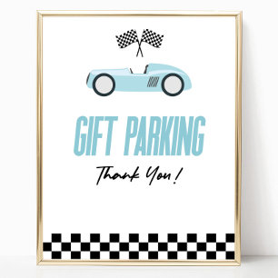 Affiche Gift Parking Blue Race Voiture Panneau de la table