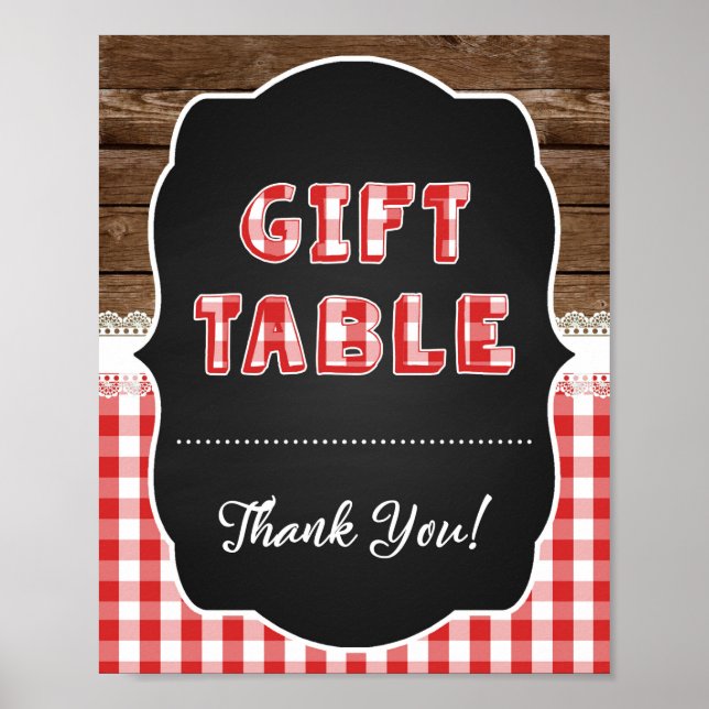 Affiche Gift Table Sign - Red Baby Q (Devant)