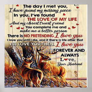 Affiche Gift To Family   To My Husband Letter Design  