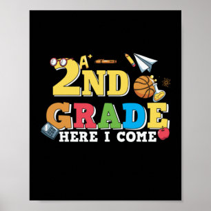 Affiche Gifts 2nd Teacher 2nd Grade Here I Come