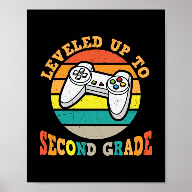 Affiche Gifts 2nd Teacher | Leveled Up To Second Grade (Devant)