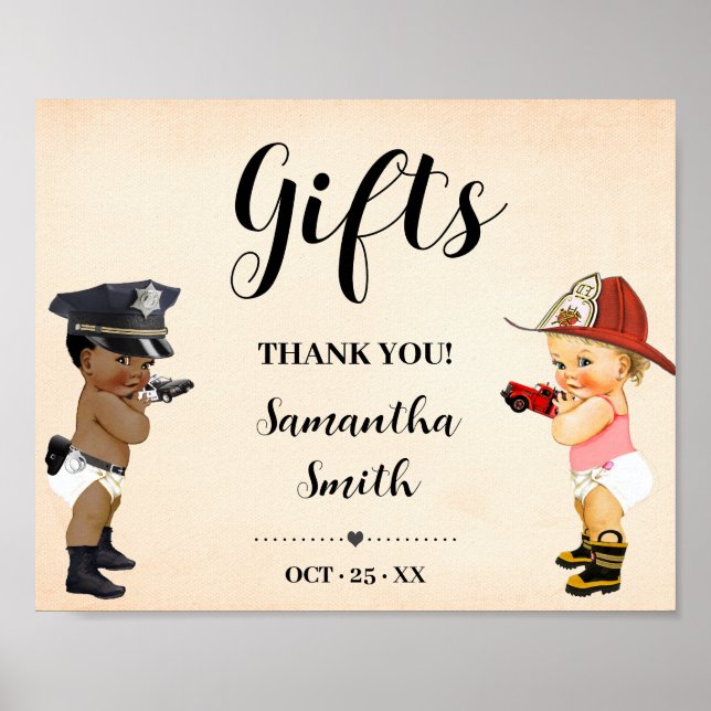 Affiche Gifts Little Recruit on the Way Baby Shower Sign (Devant)