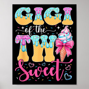 Affiche Gigi des Deux Douce 2ème Anniversaire Fille Glace