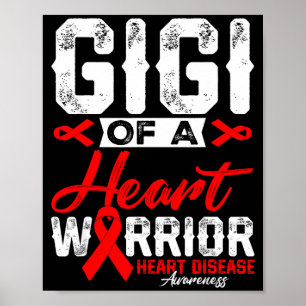 Affiche Gigi d'un guerrier du cœur Maladie cardiaque Ruban