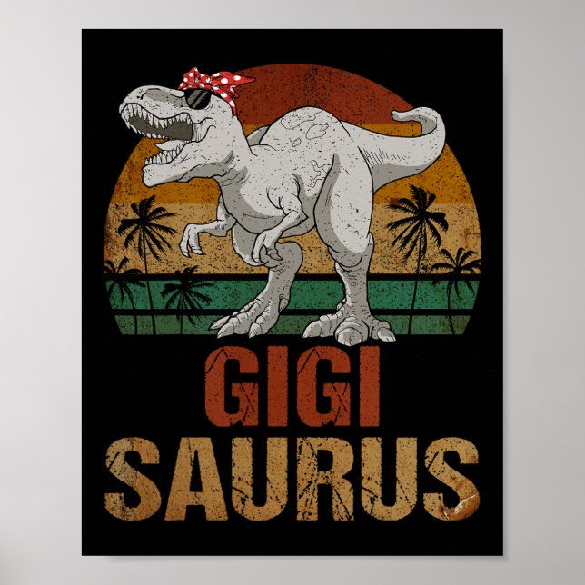 Affiche Gigisaurus T Rex Dinosaur Gigi Saurus Fête des mèr (Devant)