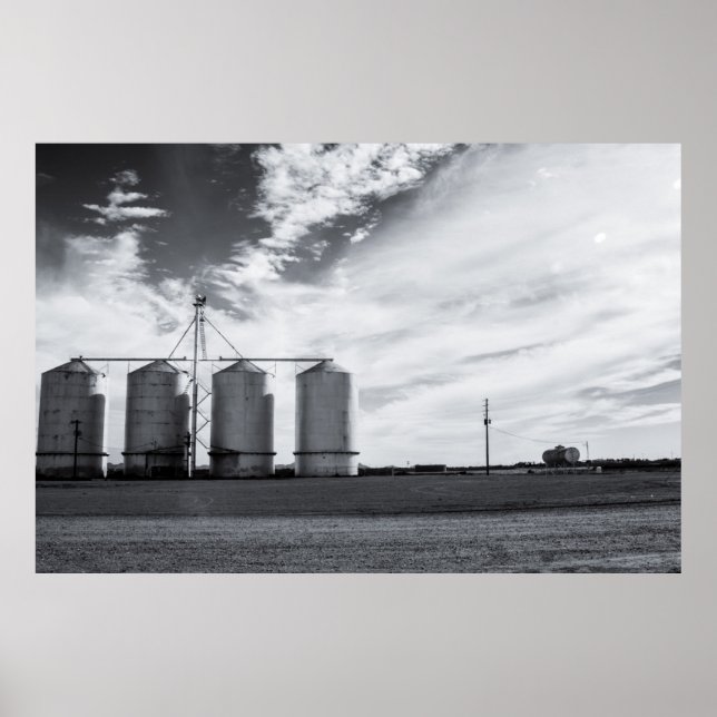 Affiche Gilbert Arizona Silos en noir et blanc (Devant)