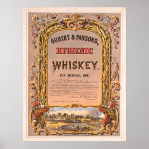 Affiche Gilbert & Parsons, Hygienic Whiskey Vintage Ad