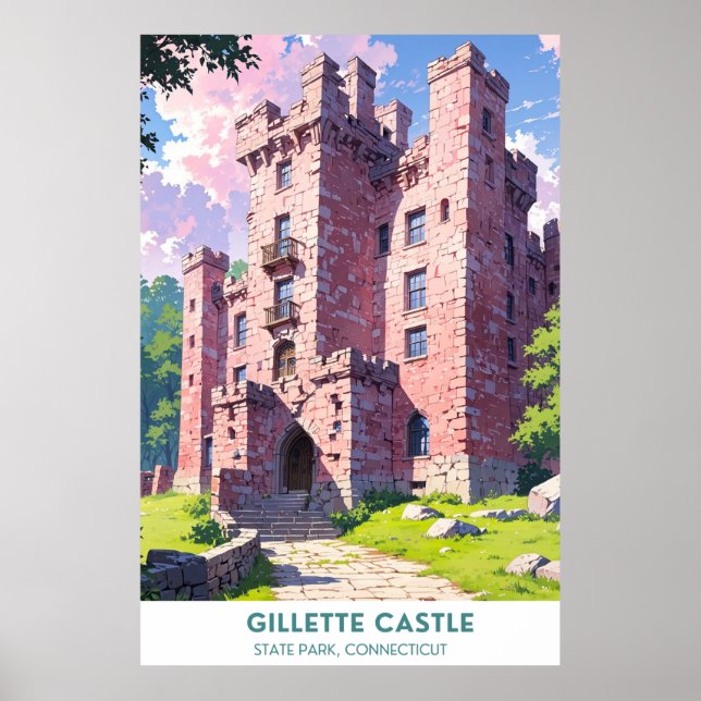 Affiche Gillette Castle State Park, Connecticut (Devant)