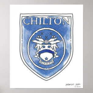 Affiche Gilmore Girls Badge d'aquarelle Chilton Academy