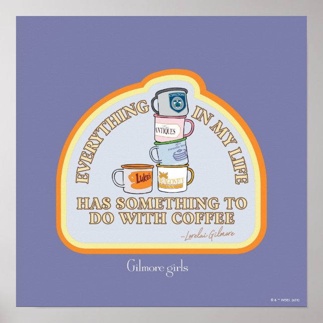 Affiche Gilmore Girls | Graphique des devis de café (Devant)
