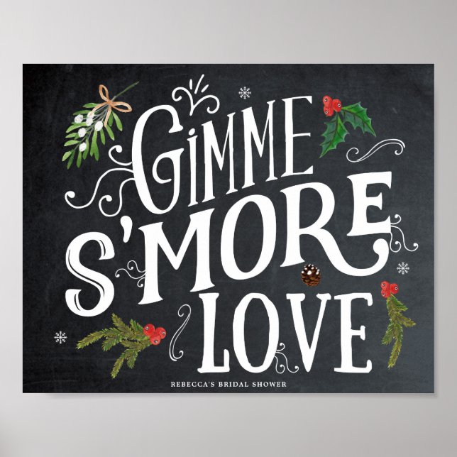 Affiche gimme smore amour noël faveurs signe (Devant)