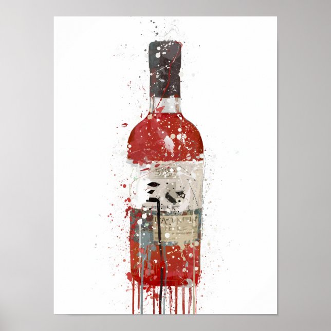 Affiche Gin Bottle Wall Art Imprimer "Berry" (Devant)