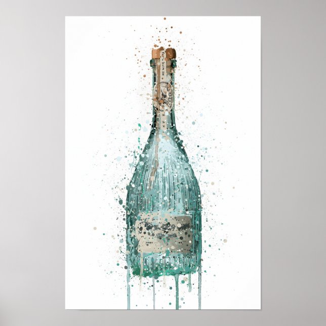 Affiche Gin Bottle Wall Art Imprimer 'Harbour' (Devant)