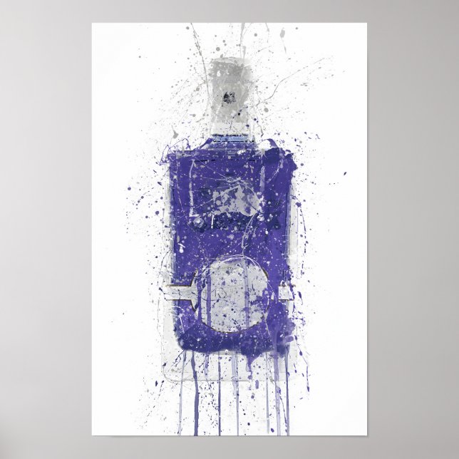 Affiche Gin Bottle Wall Art Imprimer 'Périwinkle (Devant)