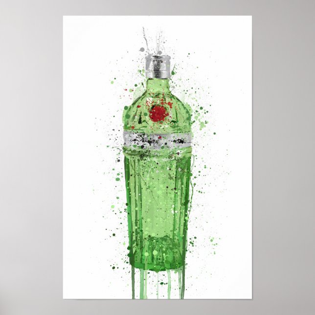 Affiche Gin Bottle Wall Art Print 'Emerald 2.0' (Devant)