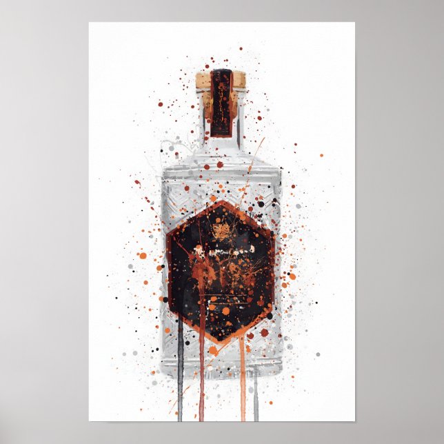 Affiche Gin Bottle Wall Art Print 'Honeycomb' (Devant)