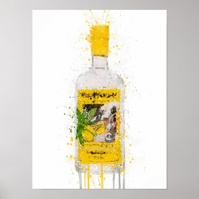 Affiche Gin Bottle Wall Art Print 'Zest' (Devant)