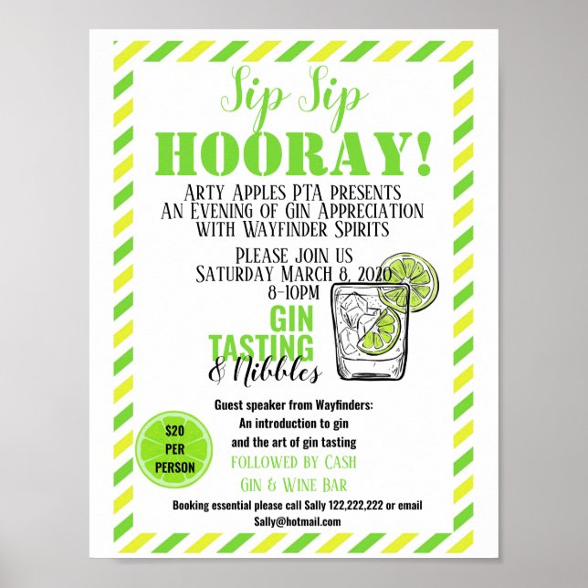 Affiche Gin dégustation de l'affiche de l'événement gin et (Devant)