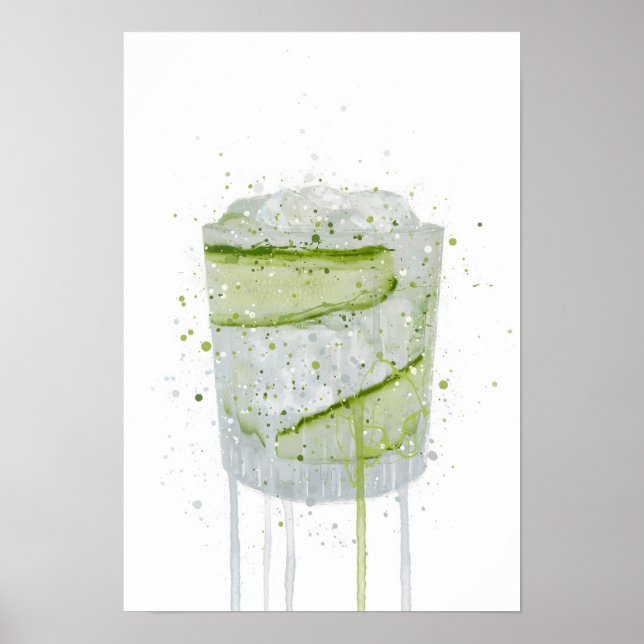 Affiche Gin & Tonic 'Concombre'  (Devant)