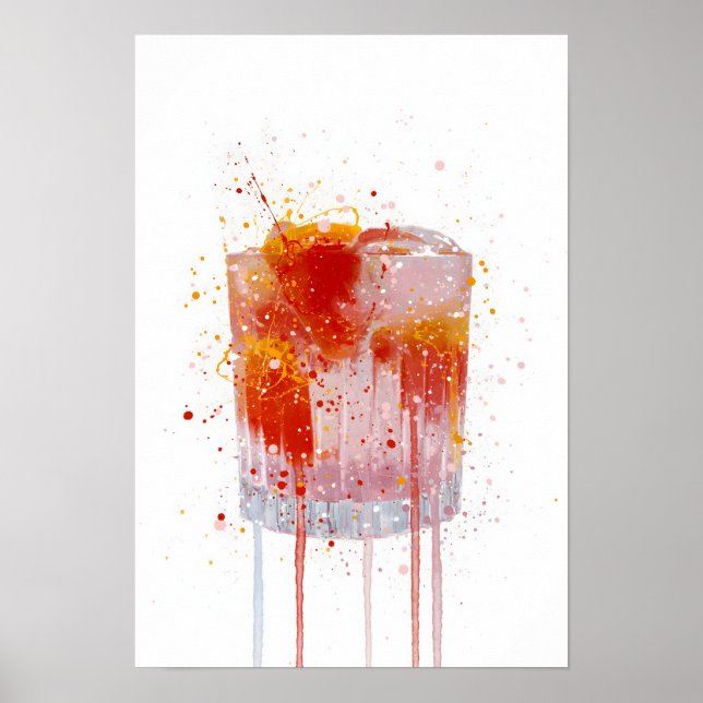 Affiche Gin & Tonic 'Pamplemousse Rose' (Devant)