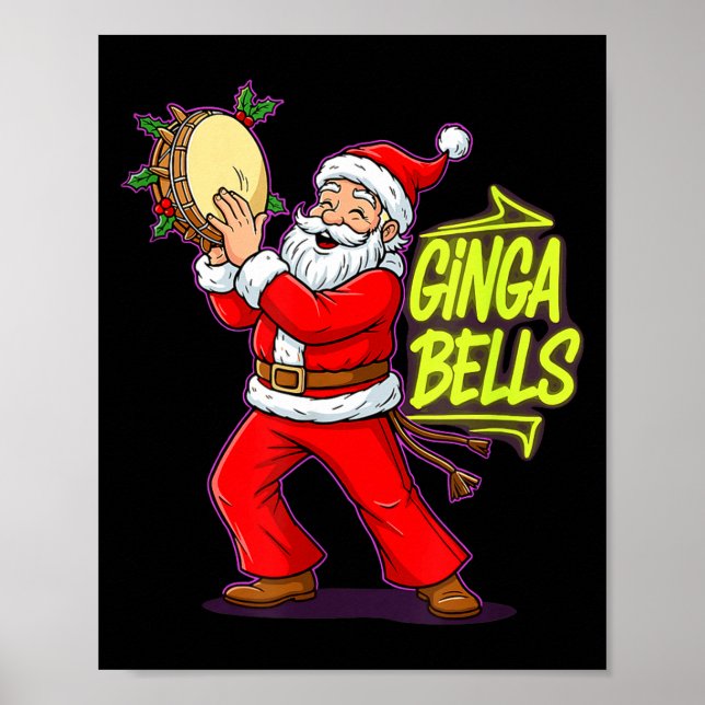 Affiche Ginga Bells Santa Brazilian Party Holiday Christma (Devant)