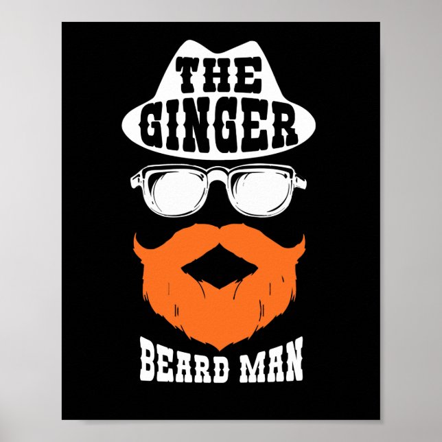 Affiche Ginger Beard Man Funny Redhead Irish Beares Men (Devant)
