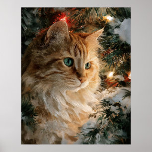 Affiche Ginger Maine Coon Noël