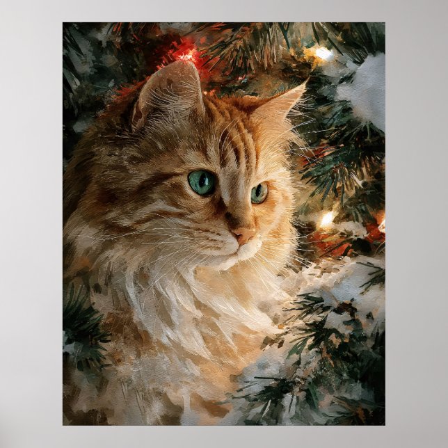 Affiche Ginger Maine Coon Noël (Devant)