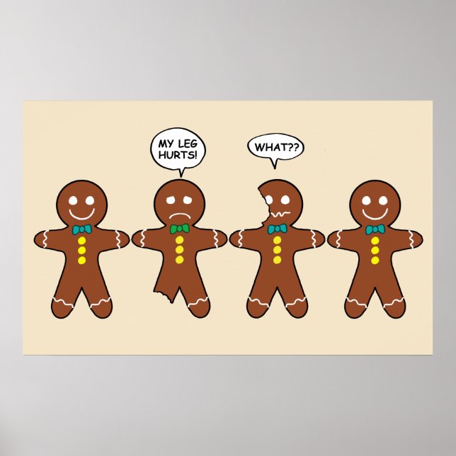 Affiche Gingerbread Cookie My Leg Hurle Noël (Devant)