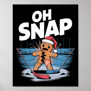 Affiche Gingerbread de Noël de hockey sur glace