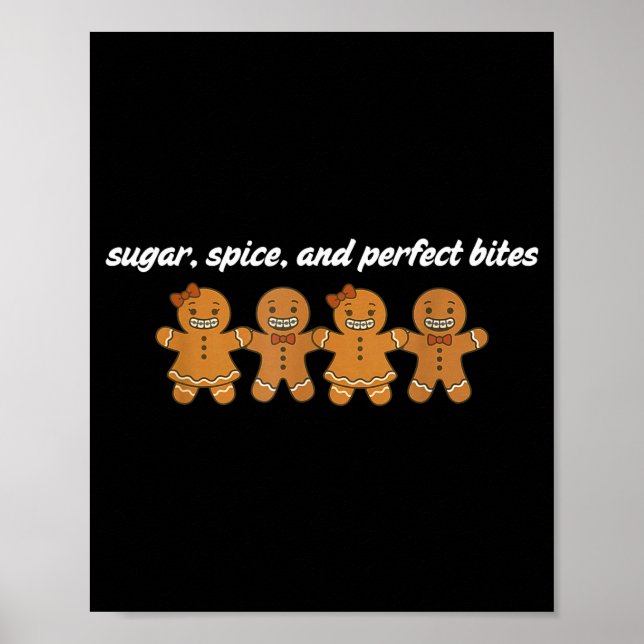 Affiche Gingerbread Dental Christmas Ortho Squad Orthodont (Devant)