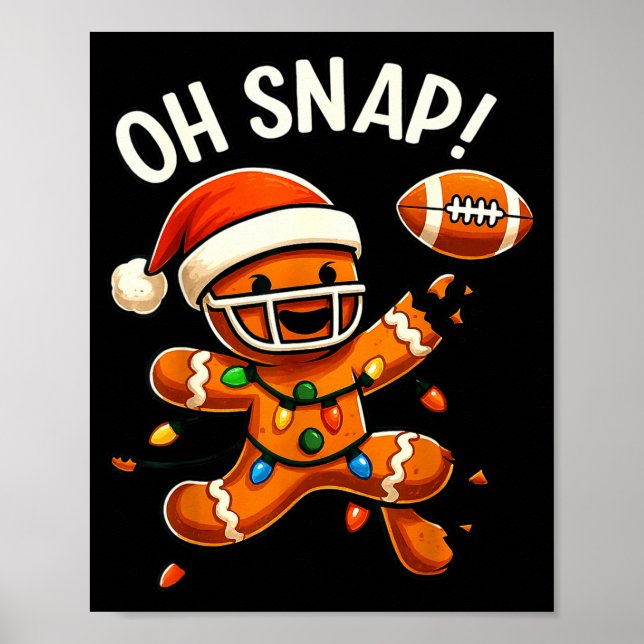 Affiche Gingerbread Football Oh Snap Christmas Lights Desi (Devant)