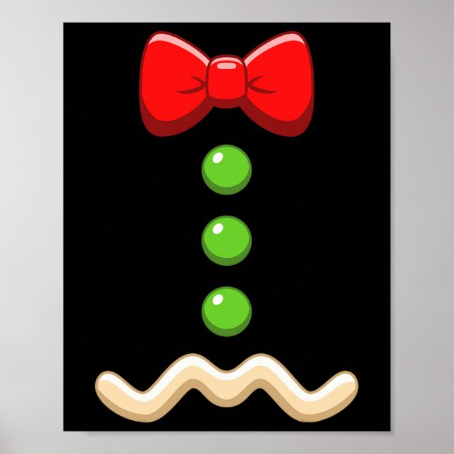 Affiche Gingerbread Man Costume Noël Halloween Cookie (Devant)