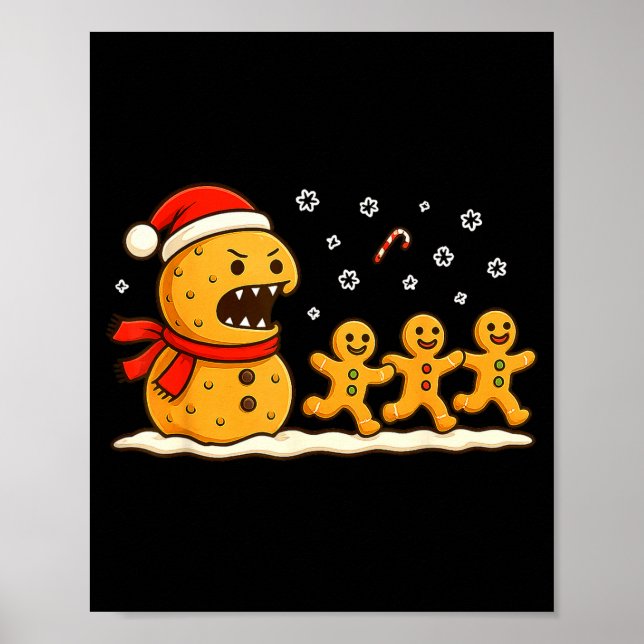 Affiche Gingerbread Monster Chase Funny Christmas Cookie X (Devant)