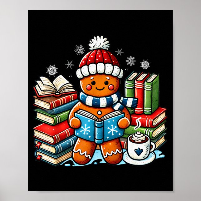 Affiche Gingerbread Reading Teacher Bookish Library Kids U (Devant)