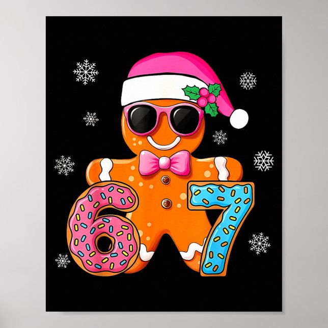 Affiche Gingerbread Six Seven 67 Meme 6 7 Funny Christmas  (Devant)