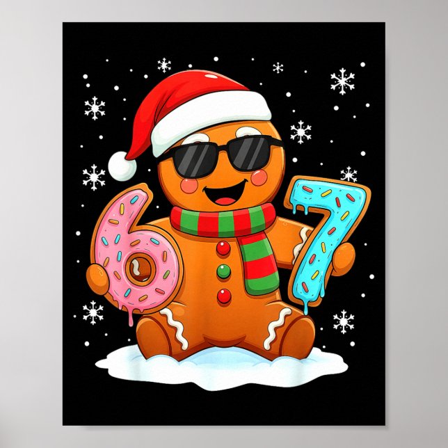 Affiche Gingerbread Six Seven Bruh Funny Christmas Meme Si (Devant)